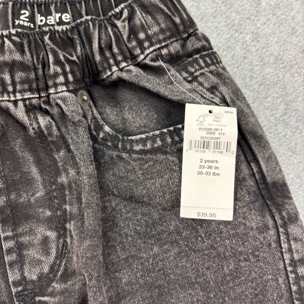 GAP Barrel Jeans‎ Kids 2 Years Blue Camo Black Acid Wash 2-Pack Adjustable Waist